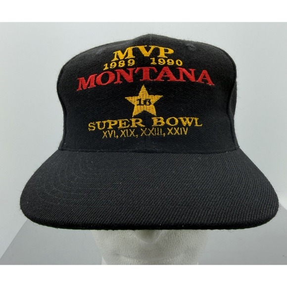 LA Gear Other - Vintage Joe Montana Super Bowl MVP Hat, Snapback Black NFL Cap, Wool, LA GEAR